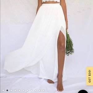 Midnight Memories White Lace Two-Piece Maxi Dress